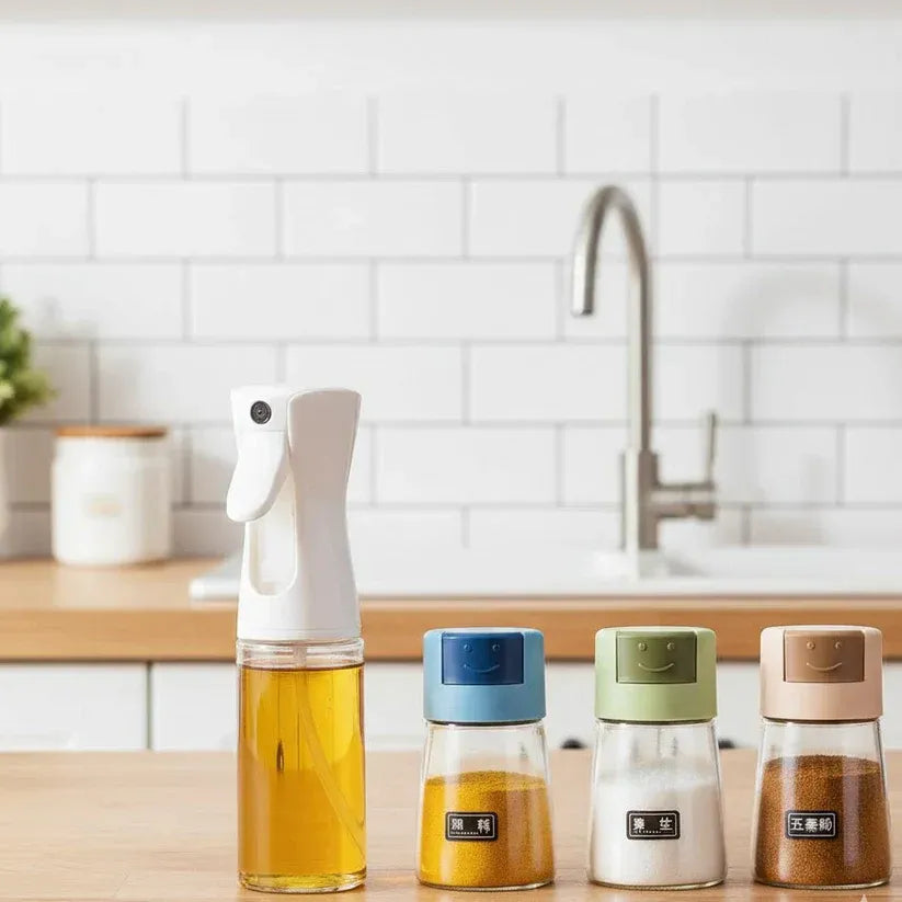 Daisy Glass Seasoning & Oil Dispenser Set